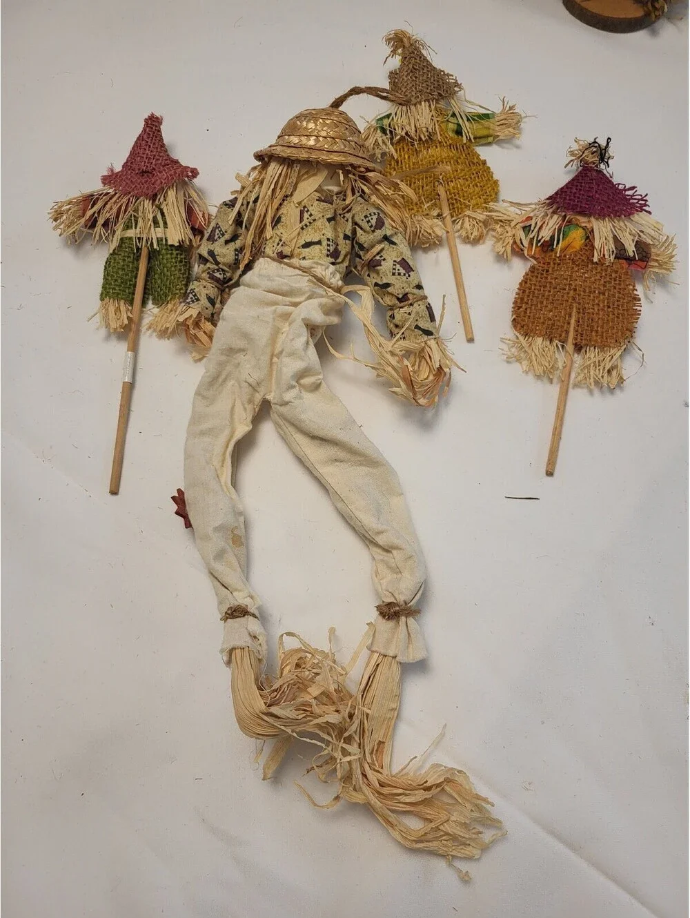 Set of 4 Vintage Scarecrow Decorations
